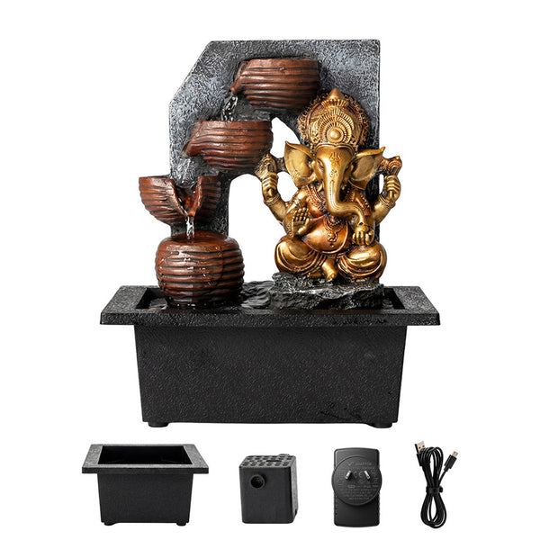 Spector Desktop Fountain Led Tabletop Zen Mini Water For Office & Living Room Fountains