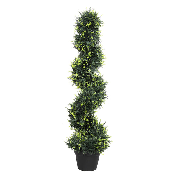 Lambu Artificial Spiral Cedar Tree Realistic Green Foliage Uv Resistant Artificial Plants