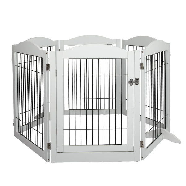Pawz 6 Panels Pet Dog Playpen Puppy White Fences & Pens