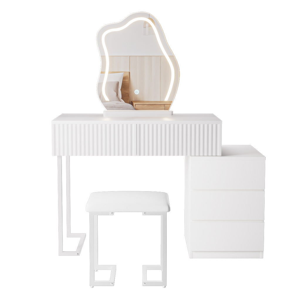 Levede Dressing Table Stool Set With Mirror Led Dressing Tables