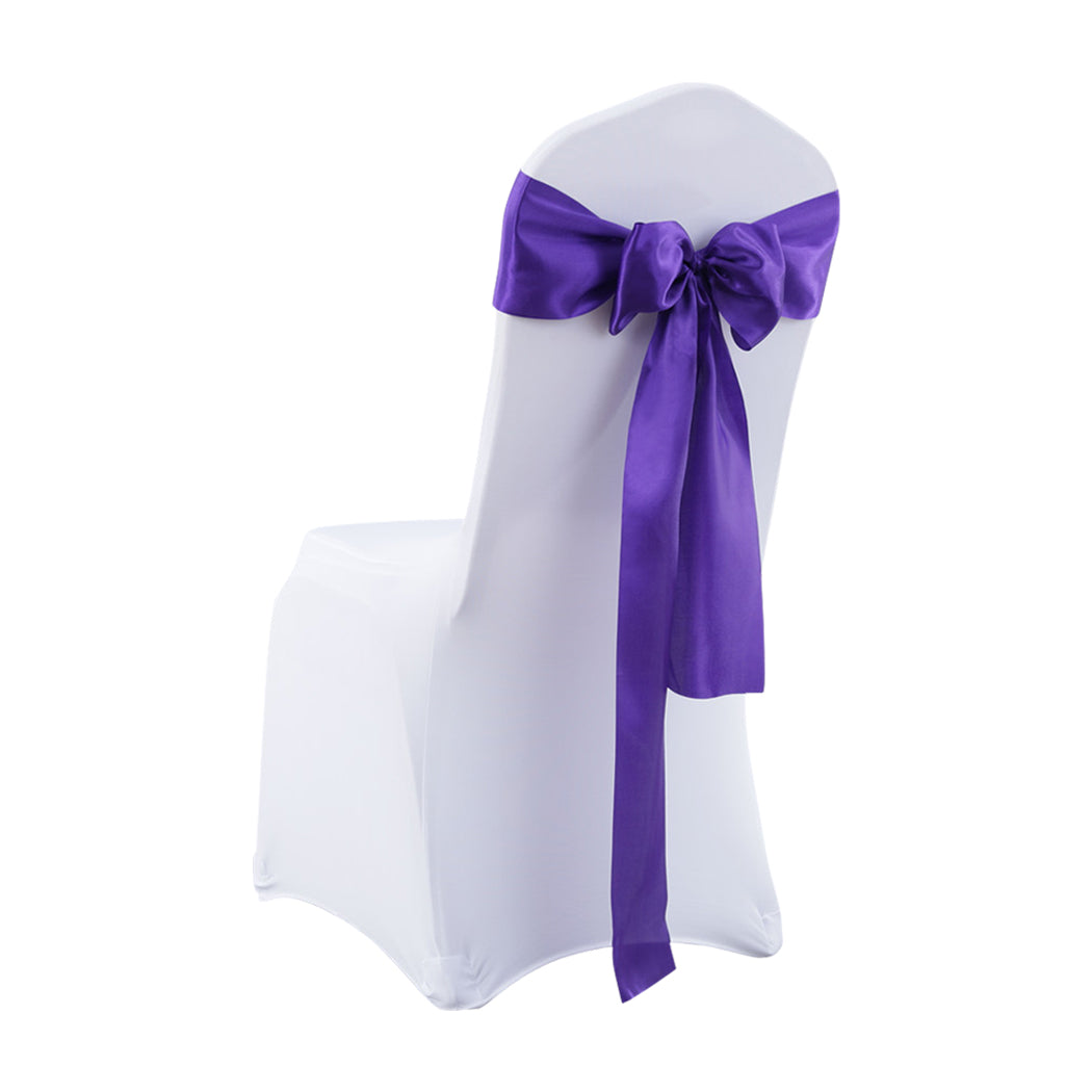 20X Table Runner Satin Chair Sashes Eggplant Chair Covers