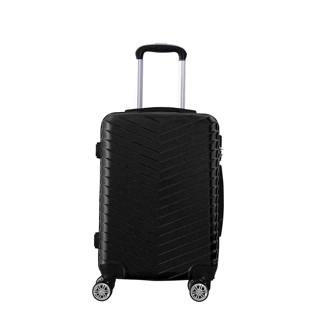 Slimbridge 20" Carry On Travel Luggage Black Inch Suitcases