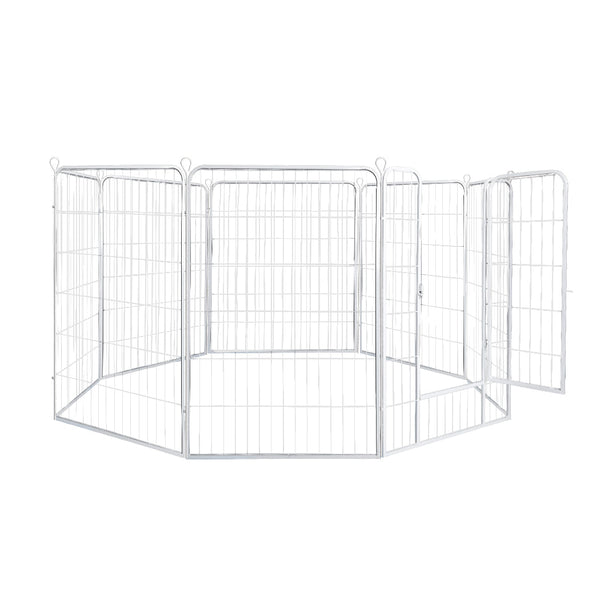 Pawz 8 Panel 32'' Pet Dog Playpen Puppy White 2.5Kg Mackerel & Lamb Fences & Pens