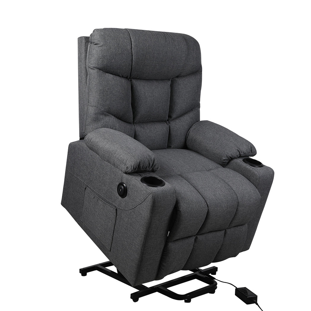 Levede Recliner Chair Electric Lift Grey Office Chairs