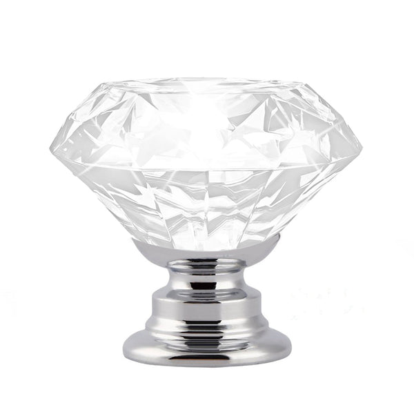 16 Pcs Clear Crystal Knobs Diamond 40Mm Large Transparent Cabinet Knobs