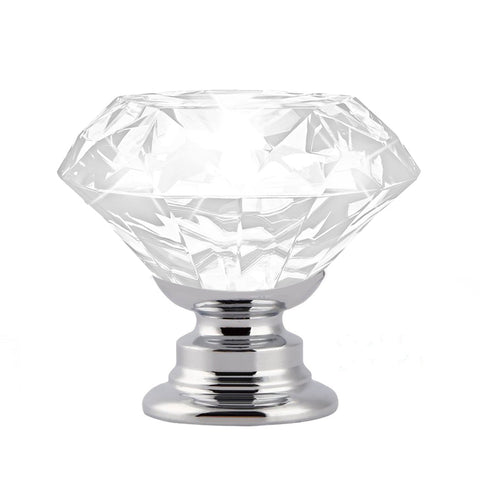 16 Pcs Clear Crystal Knobs Diamond 40Mm Large Transparent Cabinet Knobs