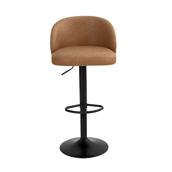 Levede 4X Bar Stool Swivel Gas Lift Pu Leather Brown Benches Bar Stools