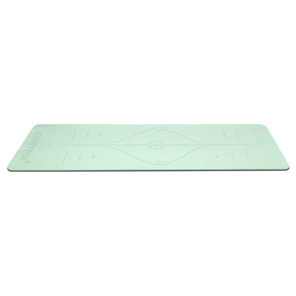 Centra Yoga Mat Dual Colour Body Position Lines Mint Green Mats & Non Slip Towels