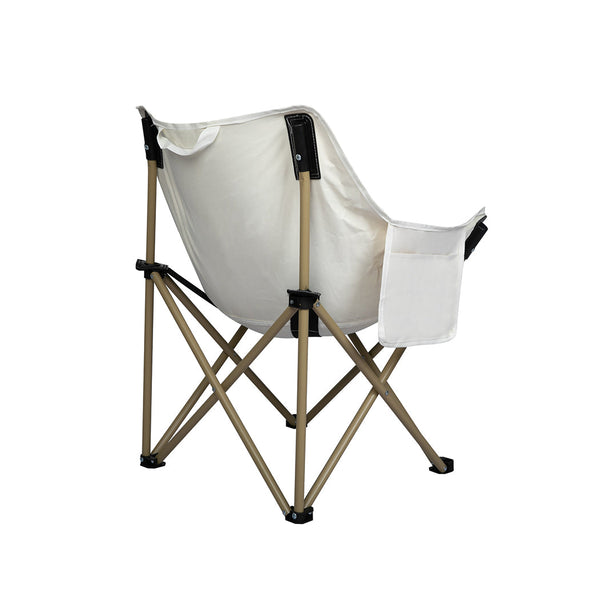 Levede Folding Camping Moon Chair Lightweight Beige Camping Chairs