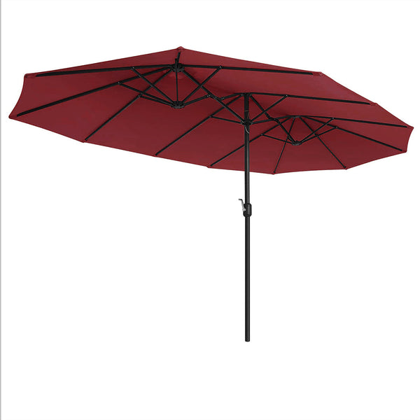 Mountview Big Parasol Patio Umbrella Outdoor Garden 200Cm X 380Cm 233Cm Red Patio Umbrellas