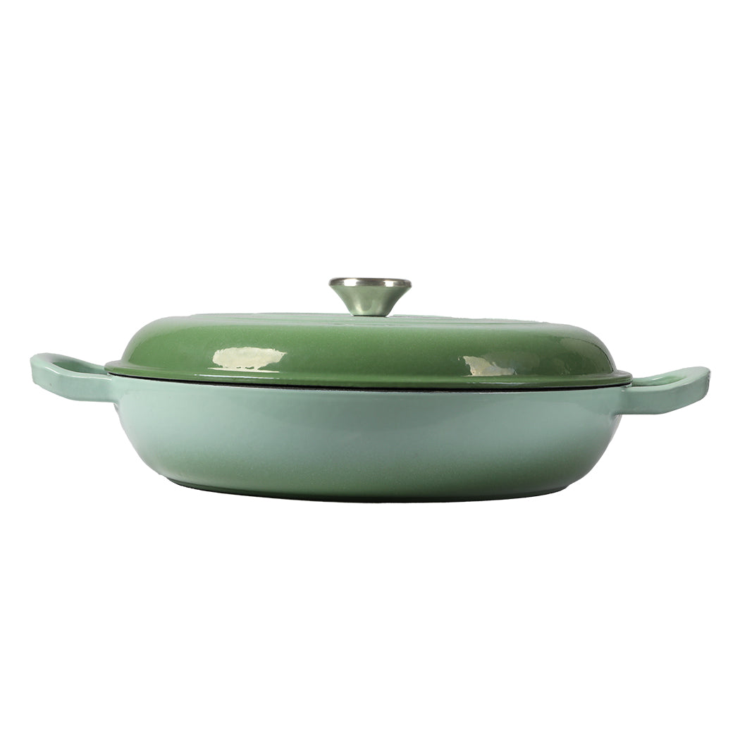 Toque 3.5L Enamel Dutch Oven Pan Vibrant Green Cookware Casserole Pans
