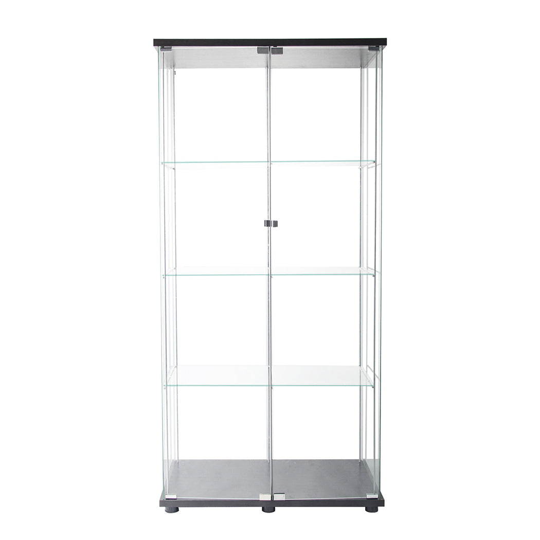 164Cm Glass Display Cabinet 2 Doors Storage Showcase Elegant Home Decor Piece Cabinets & Cupboards