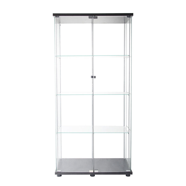 164Cm Glass Display Cabinet 2 Doors Storage Showcase Elegant Home Decor Piece Cabinets & Cupboards