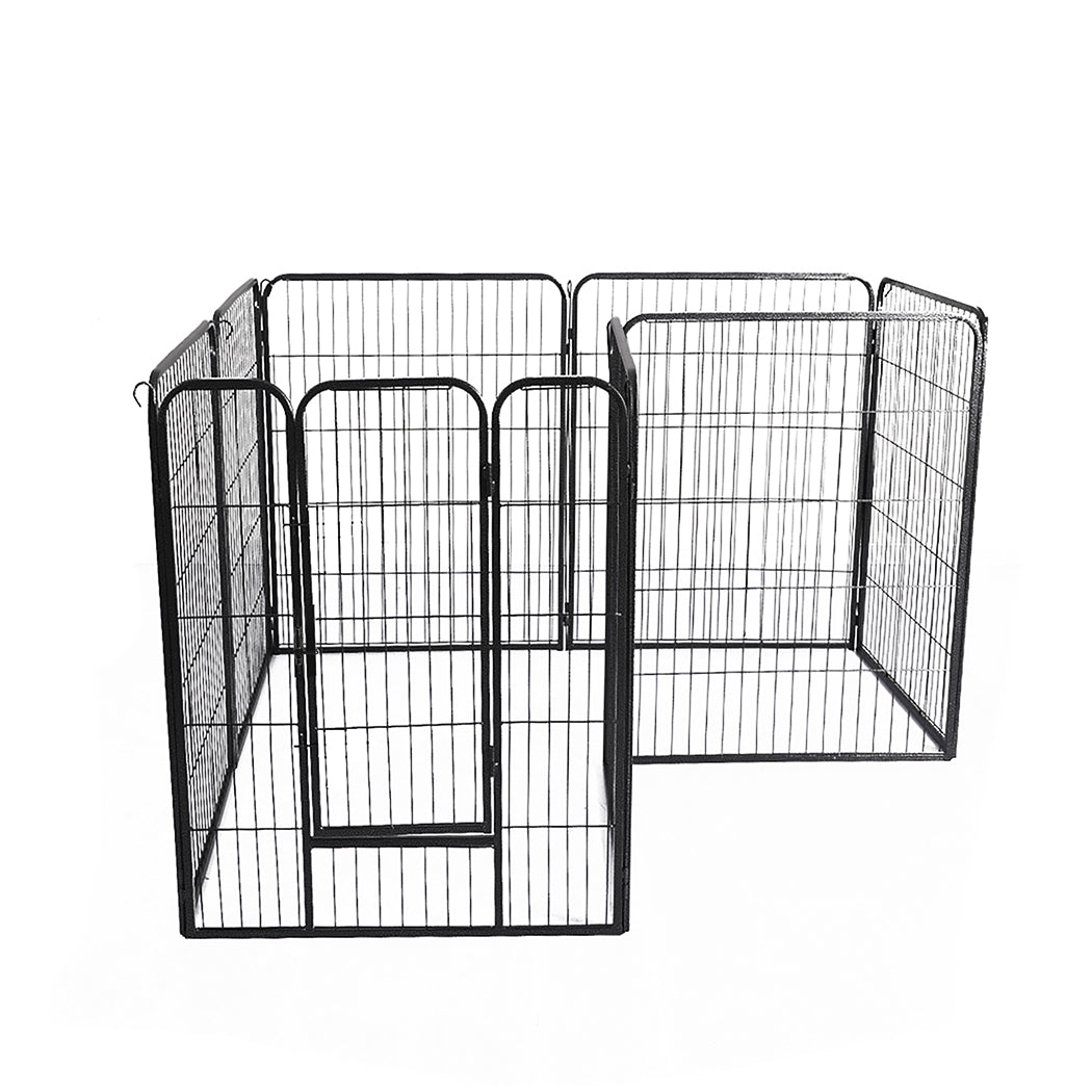 Pawz 8 Panel Pet Dog Playpen Puppy Exercise Black 4Kg Chicken Safe And Secure Area For Pets Fences & Pens
