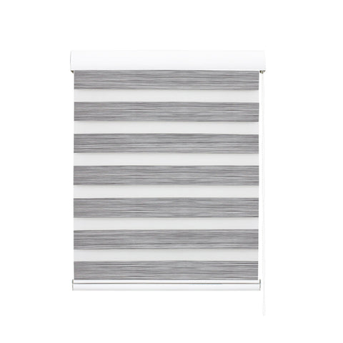 Marlow 1X Blackout Zebra Roller Blind Curtains 90X210cm Grey Curtains & Drapes