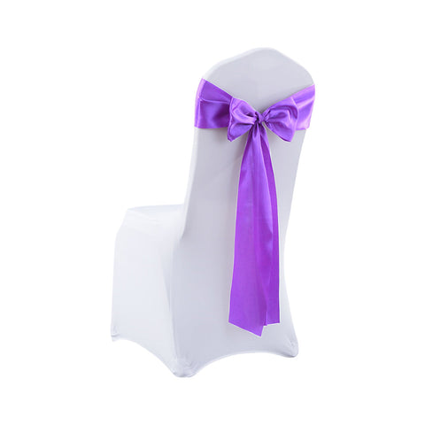 20X Multicoloured Satin Chair Sashes Lavender Chair Covers