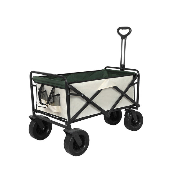 Lambu Garden Camping Trolley Outdoor Beige Wheelbarrows Carts Wagons