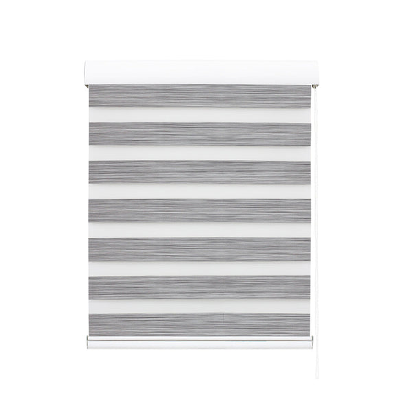 Marlow 1X Blackout Zebra Roller Blind Curtains 60X210cm Grey Curtains & Drapes