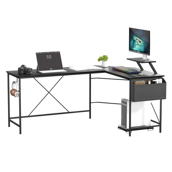 Levede Computer Desk Corner Black Modern Home Office Workspace Home Office Desks