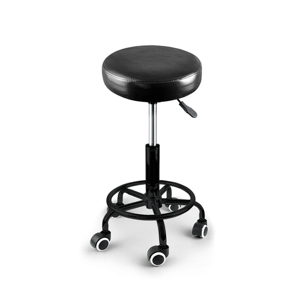 Levede Salon Stool Swivel Bar Stools Black With Stand Salon Stools