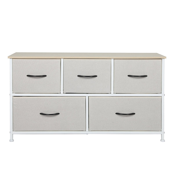 Levede Storage Cabinet Tower Chest Beige Dressers & Chests Of Drawers