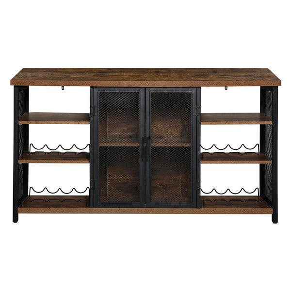 Levede Bar Cabinet Buffet Sideboard Walnut Sideboards & Buffets