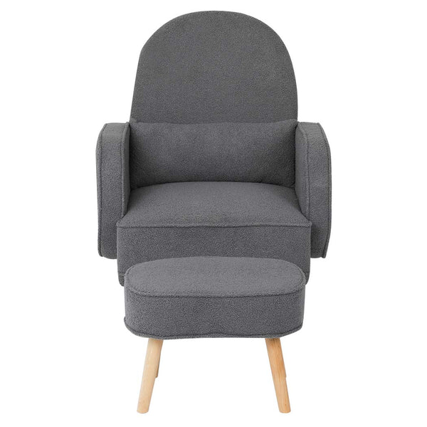 Levede Fleece Rocking Chair With Footstool Sofas Armchairs & Couches