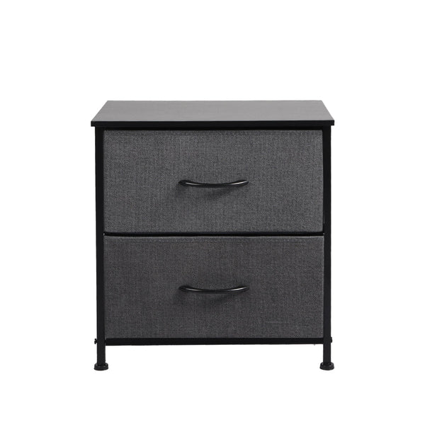 Levede Storage Cabinet Chest Of 2 Drawers Dark Grey Cabinets & Cupboards