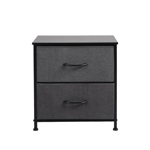 Levede Storage Cabinet Chest Of 2 Drawers Dark Grey Cabinets & Cupboards