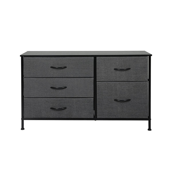 Levede Storage Cabinet Tower Chest 5 Drawers Dark Grey Cabinets & Cupboards