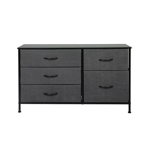 Levede Storage Cabinet Tower Chest 5 Drawers Dark Grey Cabinets & Cupboards