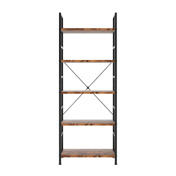 Levede 5 Tier Industrial Bookshelf Bookcase 157.5Cm Bookshelves