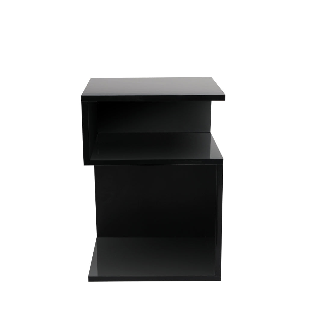 Levede 1X Drawers Side Black Bedside Tables