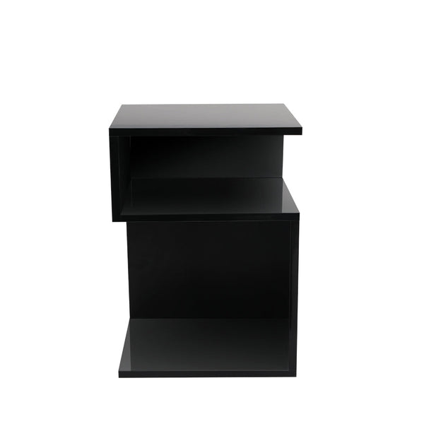 Levede 1X Drawers Side Black Bedside Tables