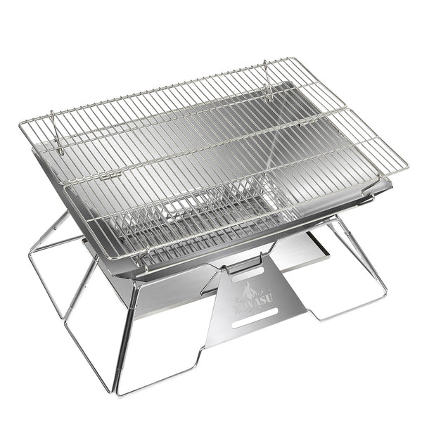 Levede Folding Bbq Charcoal Grill Silver Camping Stoves Ovens & Bbqs