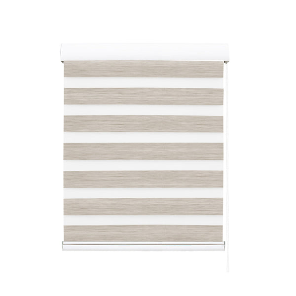 Marlow 1X Blackout Zebra Roller Blind Curtains 90X210cm Beige Curtains & Drapes