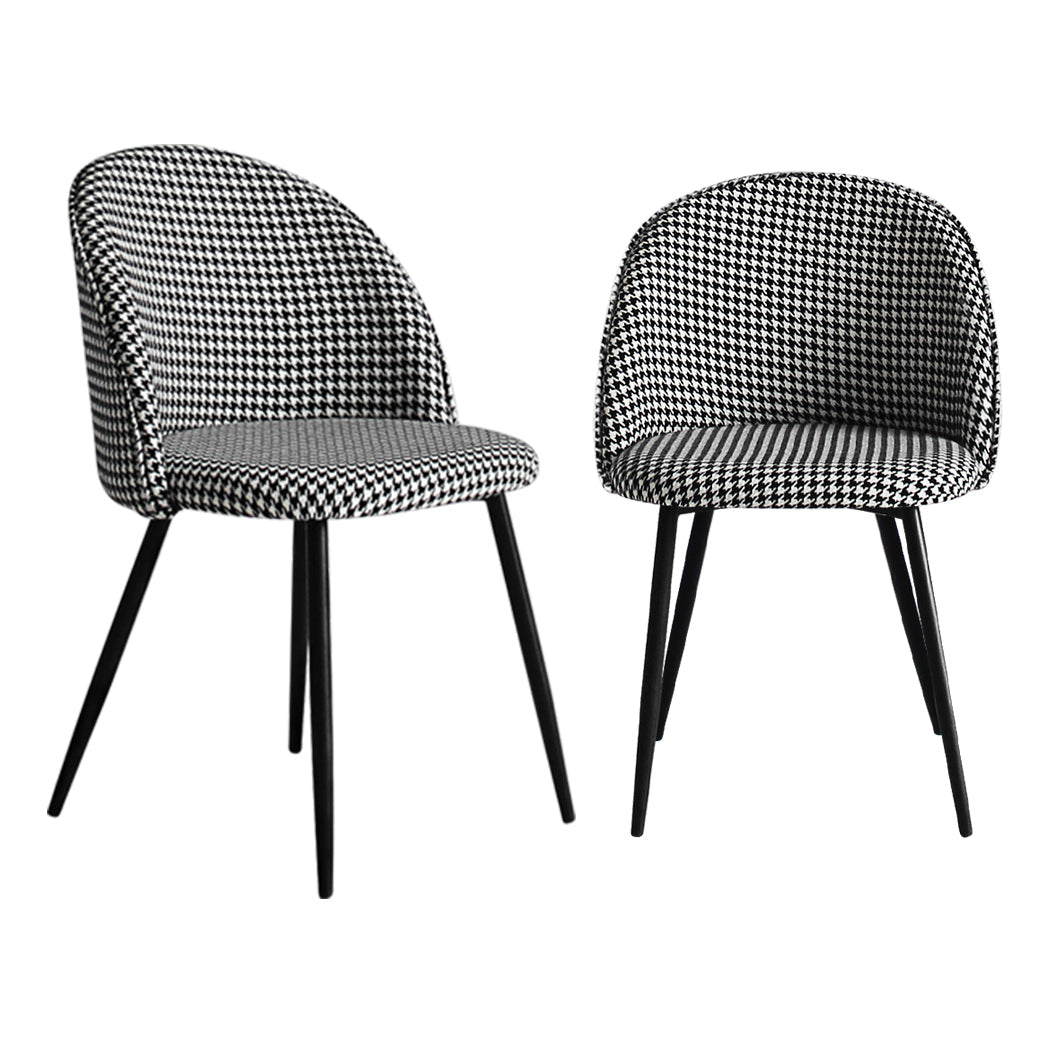 Levede Set Of 2 Black And White For Kitchen Or Cafe Stylish Seating Solution Dining Chairs