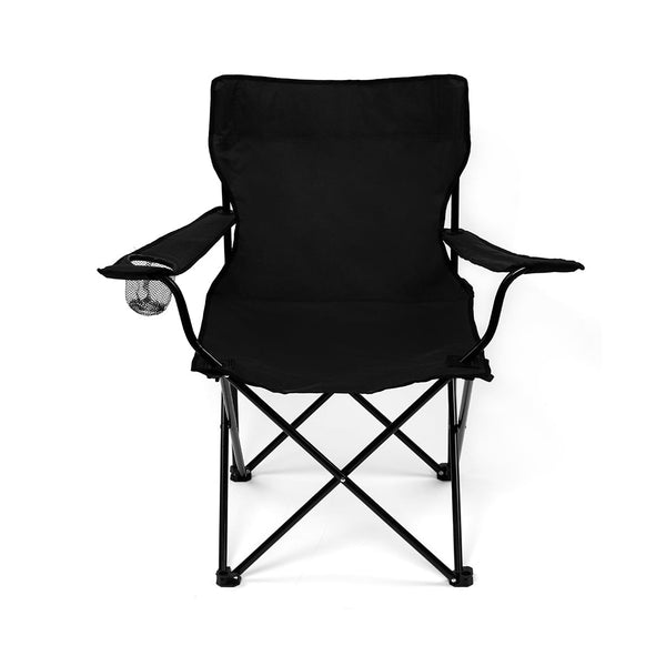 Levede 2Pcs Folding Arm Black Camping Chairs