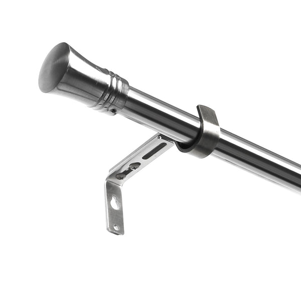 Marlow Satin Nickel Curtain Rod Steel Quiet Rail Pole Pommel Set Curtain Poles & Accessories