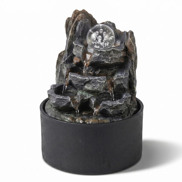 Spector Tabletop Water Fountain 3 Flow Levels Resin Indoor Fountains