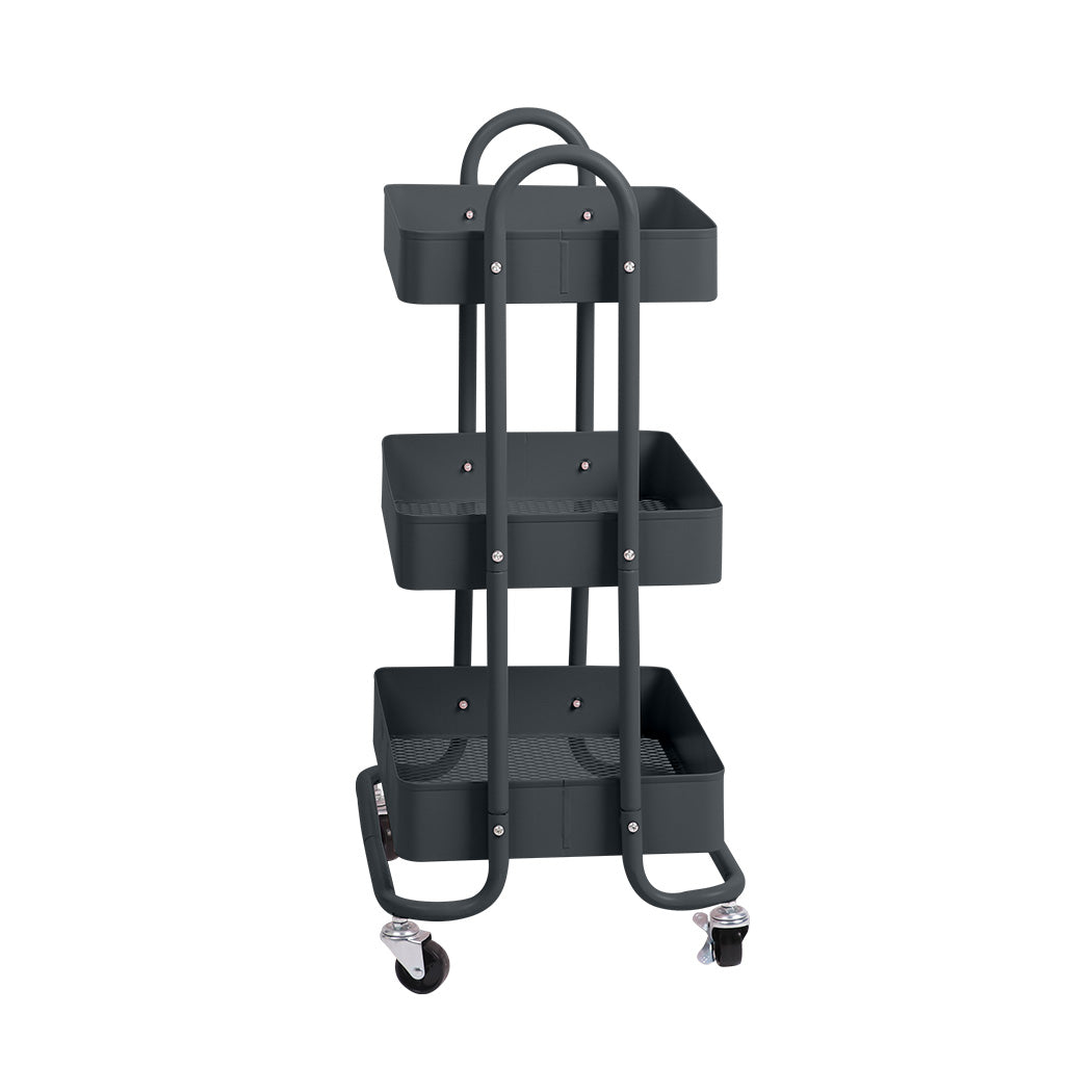3 Tiers Kitchen Trolley Cart Grey Kitchen Carts