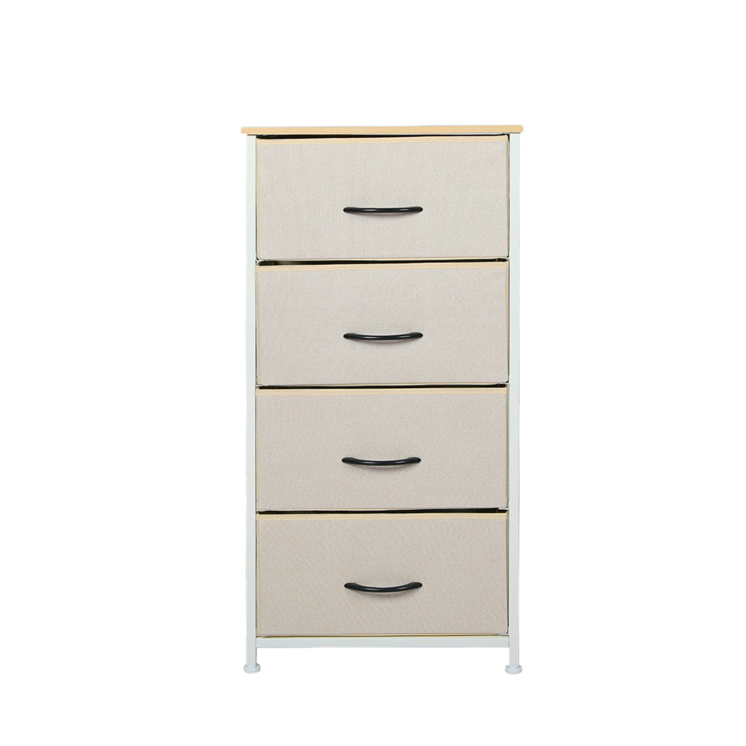 Levede Storage Cabinet Tower Chest Beige Cabinets & Cupboards
