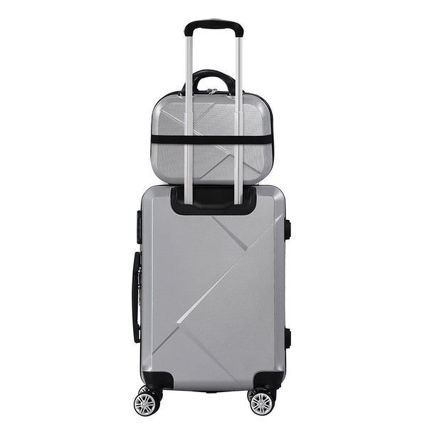 Slimbridge 2Pcs 20"Travel Luggage Set Grey Suitcases