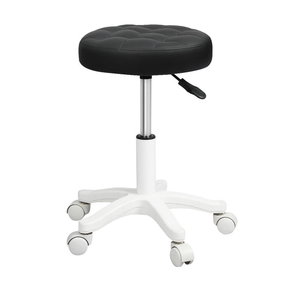 Levede 4X Rolling Bar Stool Swivel Salon Spa Chair Black Benches Bar Stools
