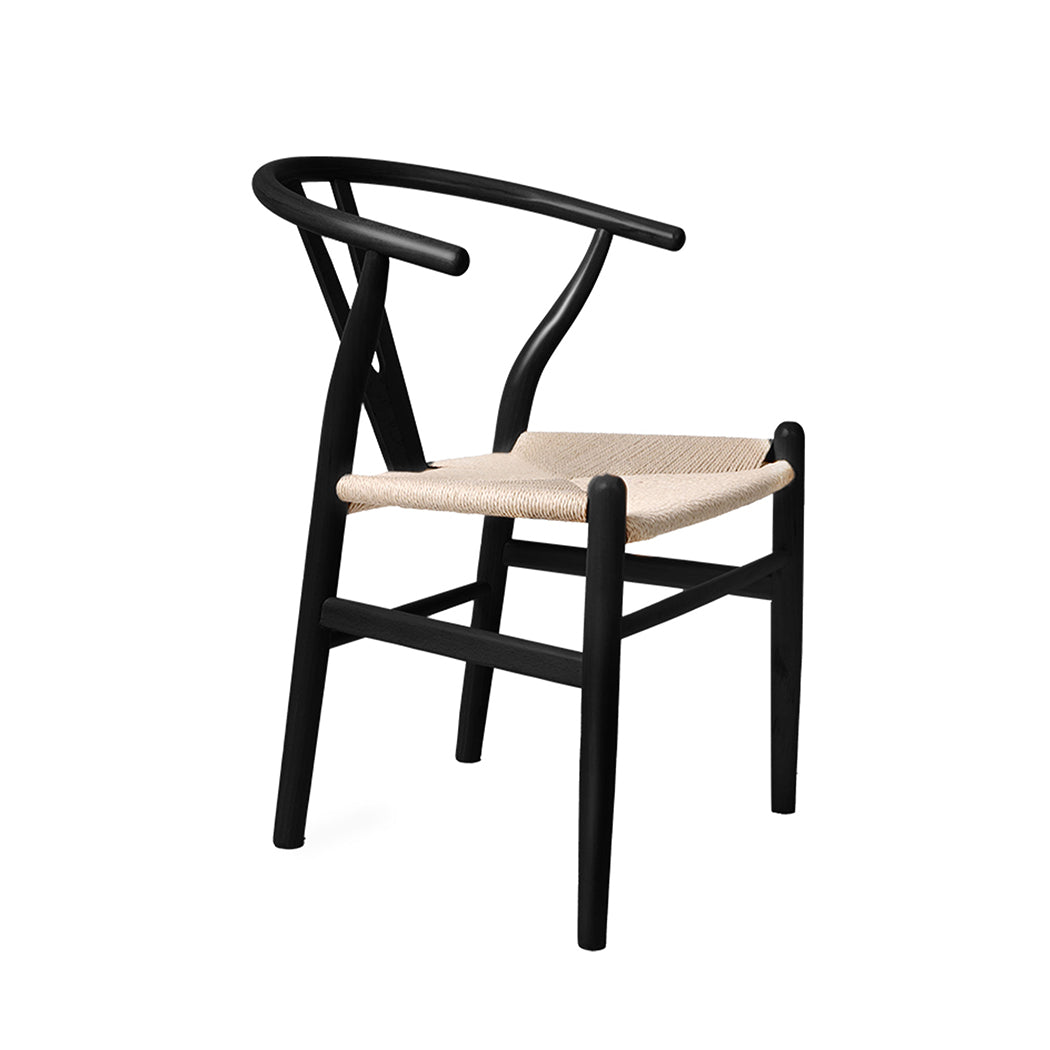 Levede Chic Set Of 2 Black Finish Modern Comfortable Seating Dining Chairs