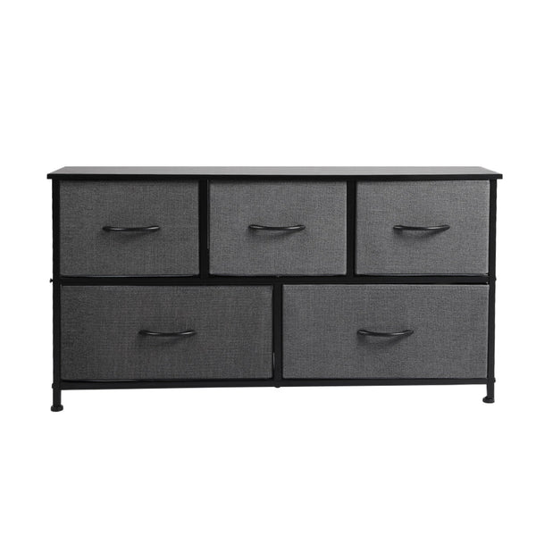 Levede Chest Of 5 Drawers Storage Cabinet Dark Grey Modern Home Organization Cabinets & Cupboards