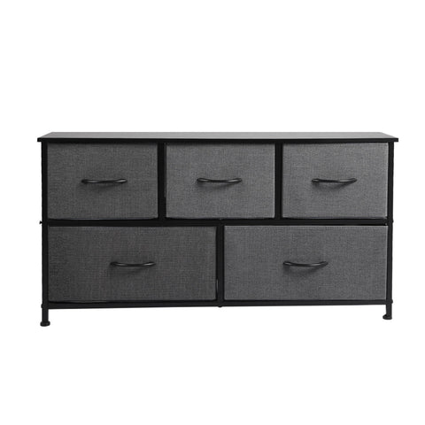 Levede Chest Of 5 Drawers Storage Cabinet Dark Grey Modern Home Organization Cabinets & Cupboards