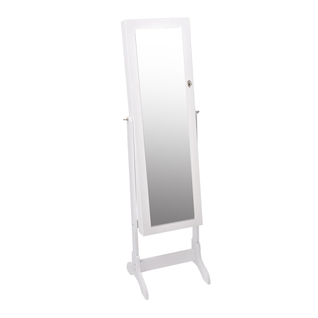 Veile Studios Levede 41.5Cm X 38Cm 155Cm Mirror Jewellery Cabinet Makeup White Jewellery Holders & Organisers