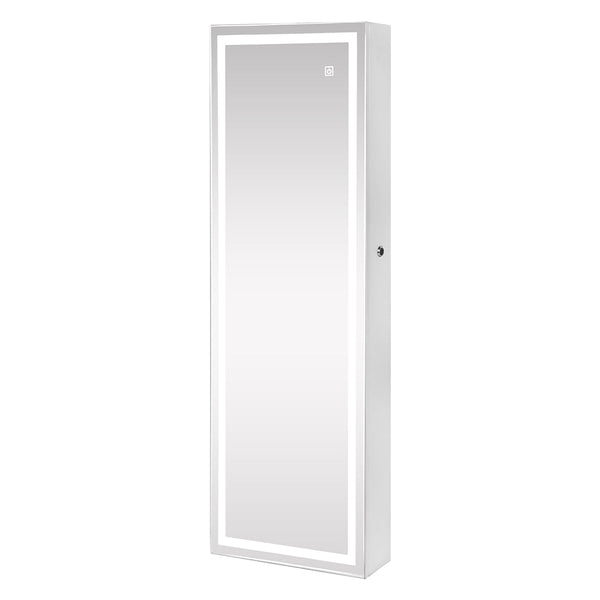 Veile Studios Levede 37Cm X 10Cm 110Cm Mirror Jewellery Cabinet Touch White Jewellery Holders & Organisers