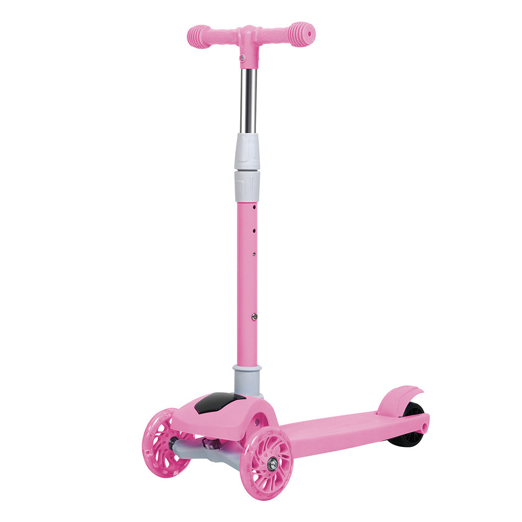 Bopeep Foldable Kids Scooter Led Music Pink Push Scooters